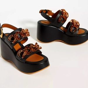 See By Chloe Mahe Wedge Sandal, Black, Size 8